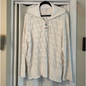 Charter Club Ivory Knit Sweater. NWT